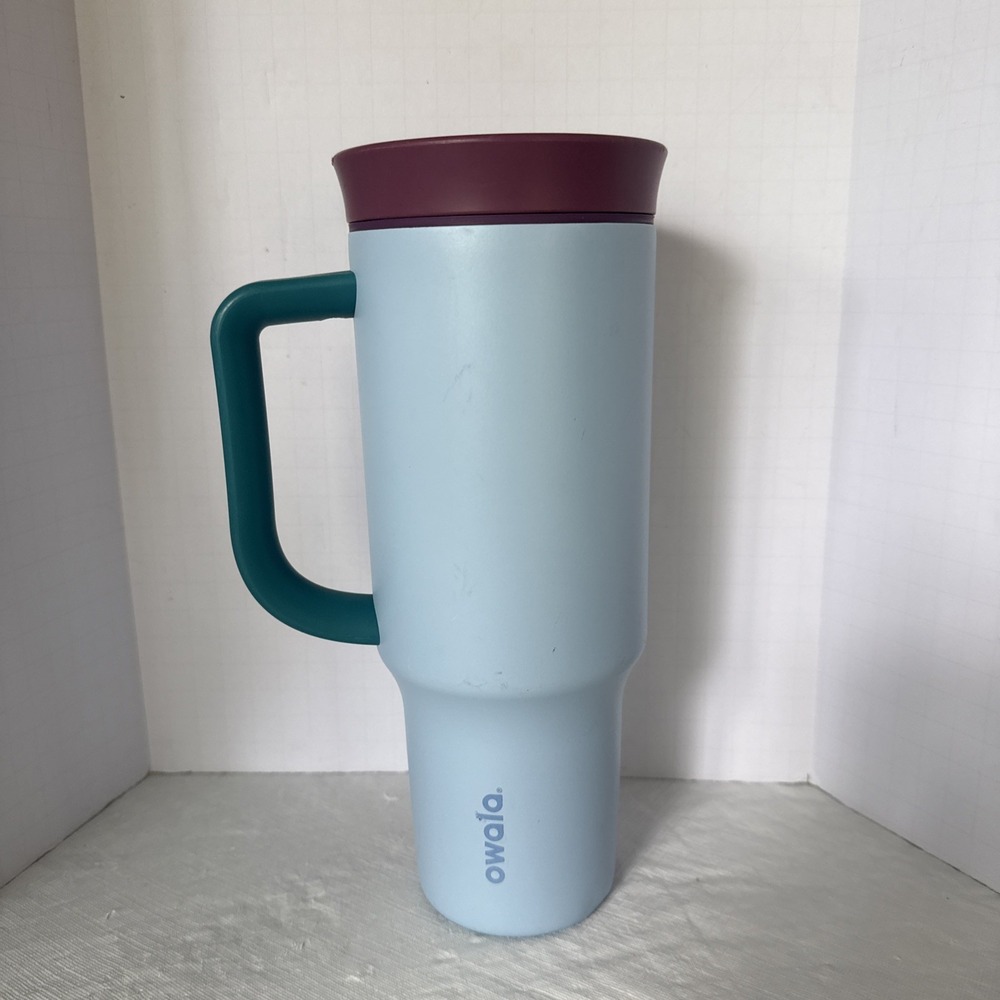 Owala Water Bottle Mug Handle Blue Swig Tumbler Stainless 40 Ounce No Straw